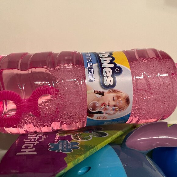 Stitch Mini Bubble Blower Machine + 2 Pink Bubble Bottles Disney  (NEW) (hgx) - Picture 3 of 10